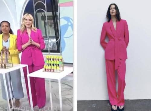 the today show, chassie post, pink blazer and pant suit