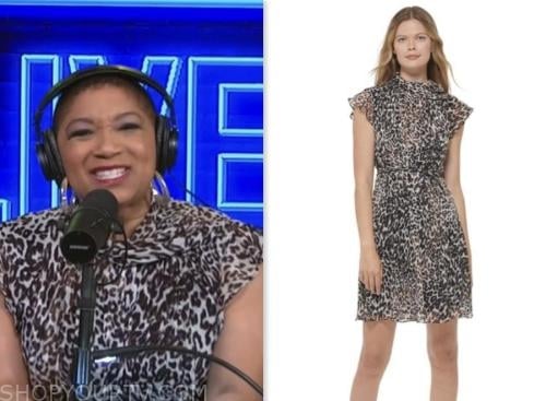 deja vu, live with kelly and mark, leopard mock neck flutter dress