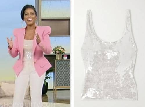 tamron hall show, tamron hall, white sequin top