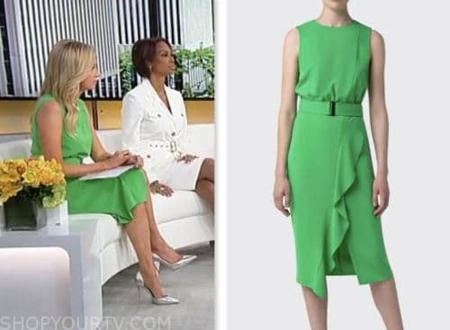 kayleigh mcenany, outnumbered, fox news fashion, green belted dress