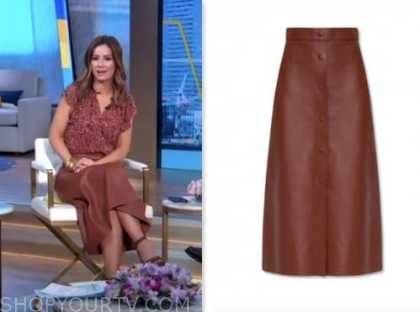 Good Morning America: June 2023 Rebecca Jarvis's Brown Leather Midi ...