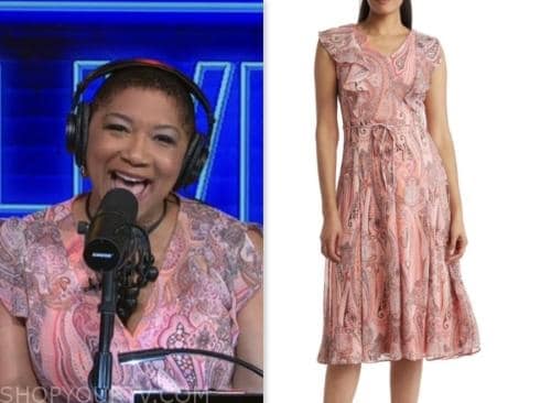 deja vu, live with kelly and mark, pink paisley print dress