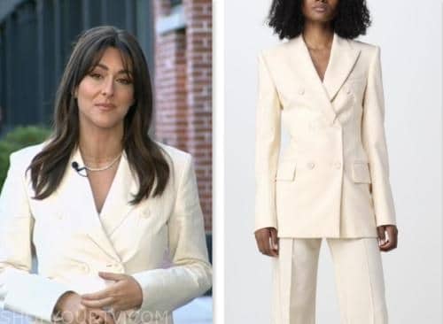 erielle reshef, good morning america, ivory double breasted blazer