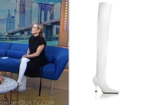 good morning america, dr. jennifer ashton, gma3, white leather thigh high boots