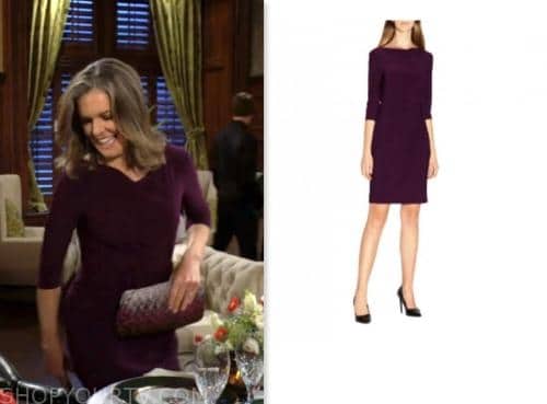 susan walters, diane jenkins, the young and the restless, burgundy drape dress