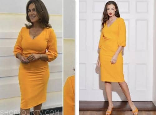 susanna reid, orange dress, good morning britain