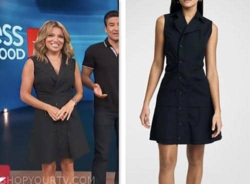 kit hoover, black button front vest dress, access hollywood