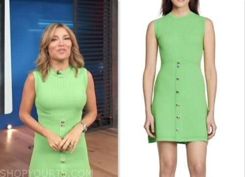 access hollywood, green knit dress, kit hoover