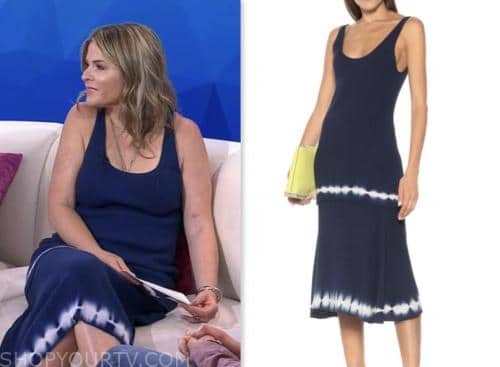 the today show, hoda and jenna, jenna bush hager, navy blue tie dye dress