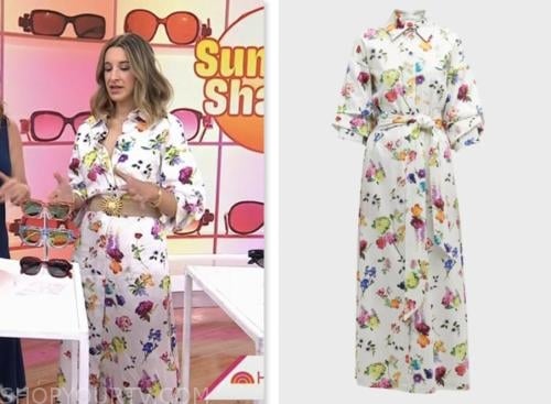andrea lavinthal, the today show, hoda and jenna, white floral shirt dress