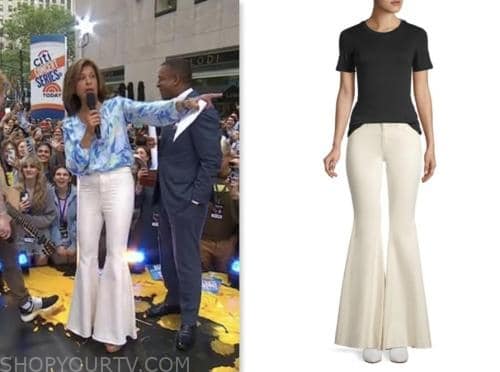 hoda kotb, the today show, ivory flare jeans pants, hoda and jenna
