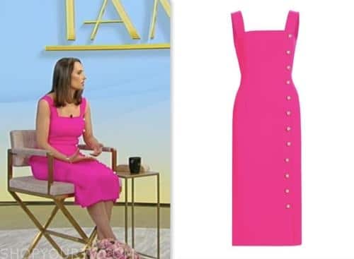Regina Merson, tamron hall show, pink pearl button dress