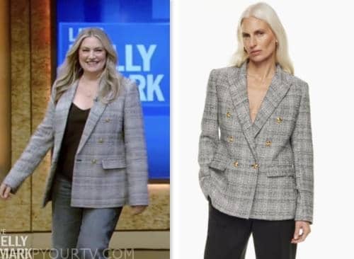 Mädchen Amick, live with kelly and mark, grey plaid double breasted blazer