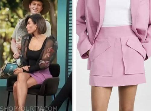 access hollywood, pink mini skirt, courtney mazza lopez