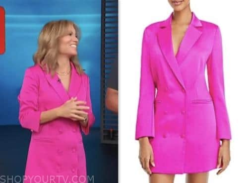kit hoover, pink satin blazer dress, access hollywood