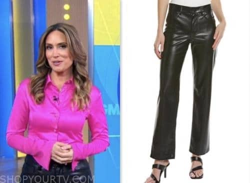 rhiannon ally, good morning america, black leather pants