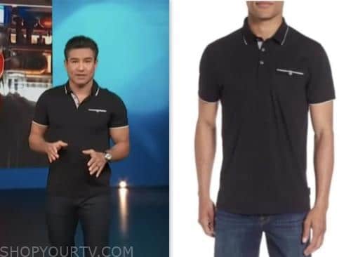 mario lopez, black polo shirt, access hollywood