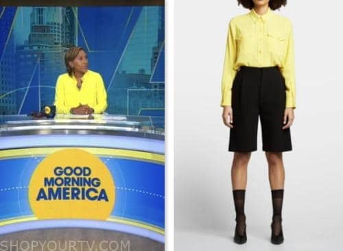 good morning america, robin roberts, yellow shirt