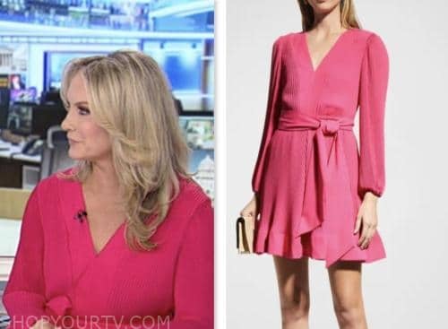 america's newsroom, pink pleated dress, fox news fashion, dana perino