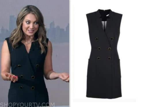 ginger zee, good morning america, black blazer dress