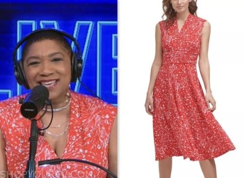 live with kelly and mark, red floral dress, deja vu