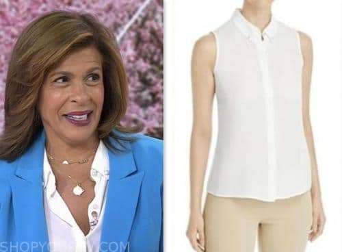 hoda kotb, the today show, hoda and jenna, white pearl top
