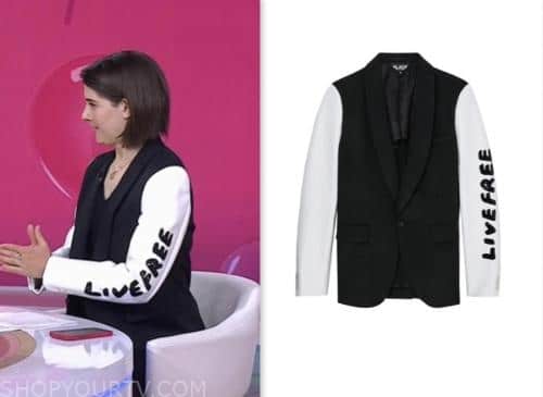 daryn carp, the today show, hoda and jenna, black and white live free blazer
