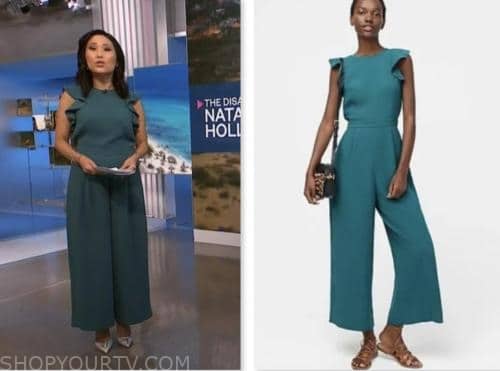 vicky nguyen, teal green ruffle jumpsuit, nbc news daily
