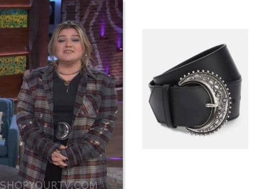 the kelly clarkson show, kelly clarkson, black leather belt