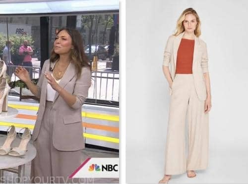 melissa garcia, the today show, hoda and jenna, grey blazer and wide leg pants suit