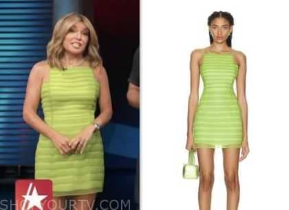 Access Hollywood: June 2023 Kit Hoover's Lime Green Halter Stripe Mini ...