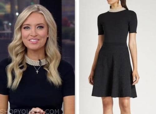 kayleigh mcenany, outnumbered, black pearl trim dress