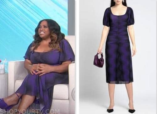 sherri shepherd, sherri, purple tie dye dress