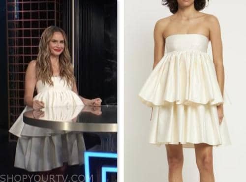keltie knight, white tiered strapless dress, E! news