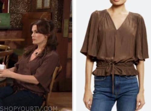 chelsea newman, melissa claire egan, the young and the restless, brown top
