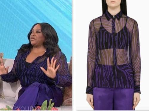 sherri shepherd, sherri, purple zebra tiger shirt