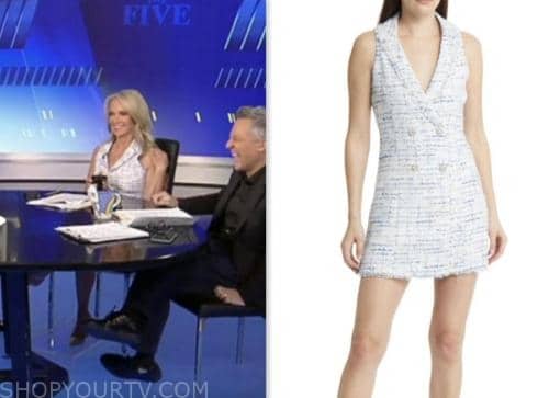 blue tweed dress, the five, fox news fashion, dana perino