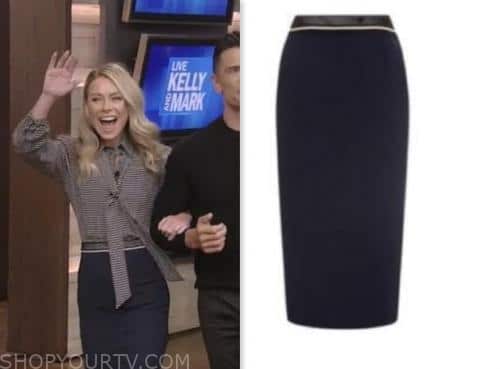 Live with Kelly and Mark: June 2023 Kelly Ripa's Navy Blue Contrast ...