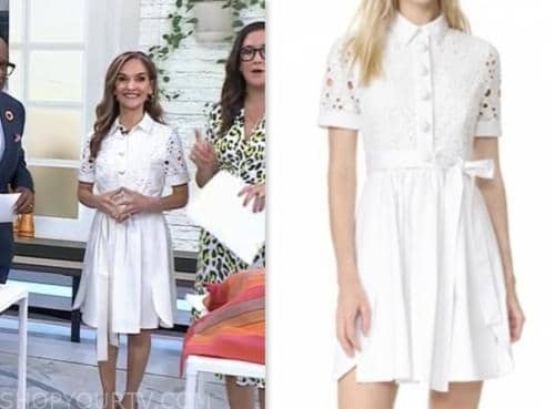 The Today Show: June 2023 Joy Bauer's White Eyelet Shirt Dress | Shop ...