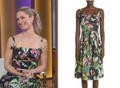 Briga Heelan, good morning america, gma3, black floral cutout dress