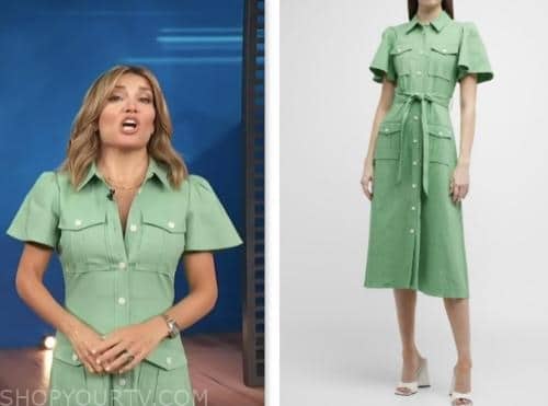 Access Hollywood: June 2023 Kit Hoover's Mint Green Utility Shirt Dress ...
