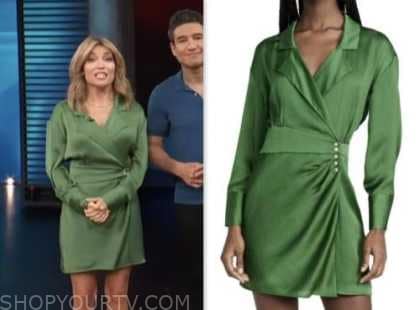 Access Hollywood: June 2023 Kit Hoover's Green Satin Mini Dress | Shop ...