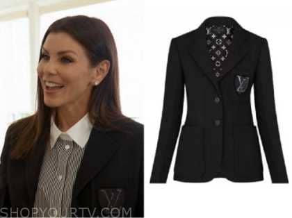 Heather Dubrow's Louis Vuitton Logo Coat