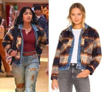 Never Have I Ever: Season 4 Episode 6 Devi's Plaid Denim Jacket | Shop ...