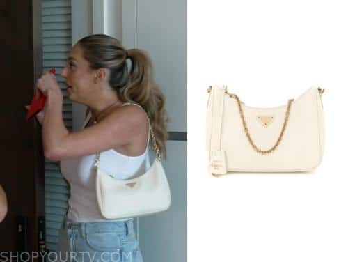 Sophia's white leather shoulder bag on The Family Stallone in 2023