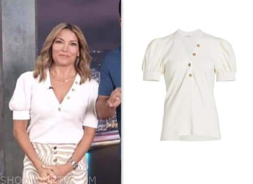 Access Daily: June 2023 Kit Hoover's White Puff Sleeve Top | Shop Your TV