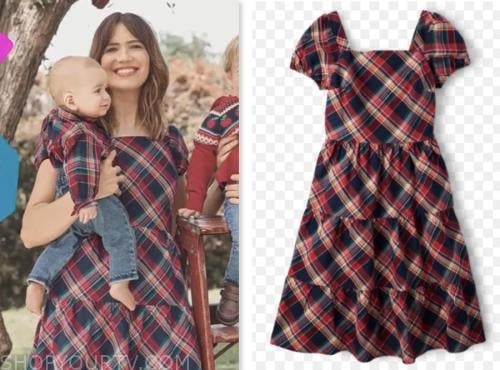 mandy moore, red plaid dress, e! news