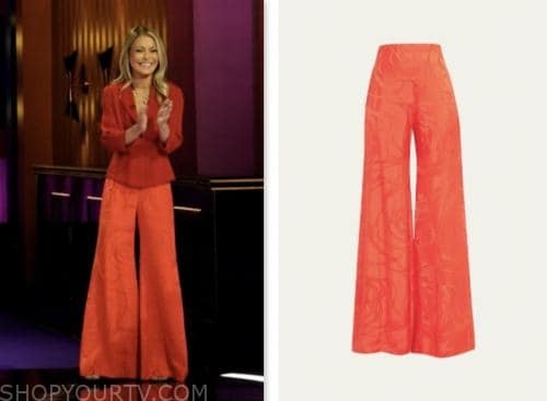 kelly ripa, orange wide leg pants, generation gap