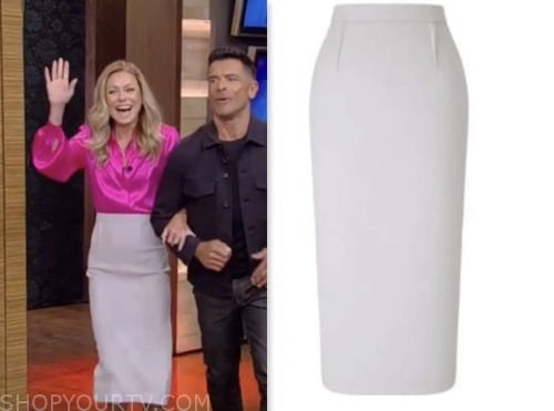 live with kelly and mark, kelly ripa, grey pencil skirt