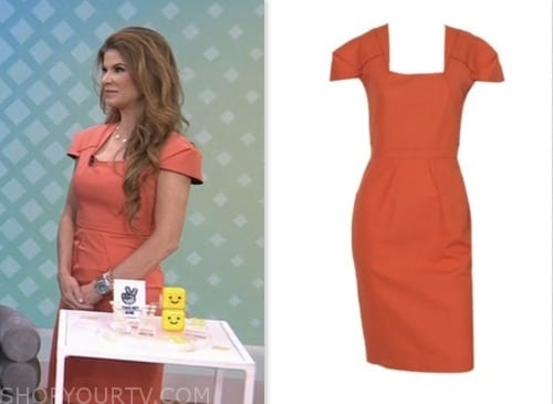 Dr. Dendy Engelman, the today show, hoda and jenna, coral orange sheath dress